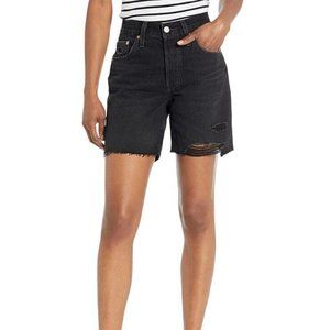 NWT Levi's Premium 501 Mid Thigh Shorts Black Size 26